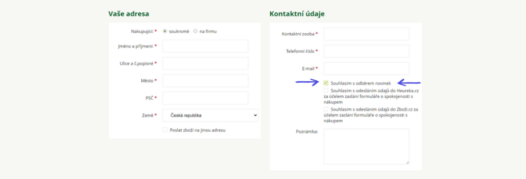 Možnost navýšení databáze přes zaškrtávací pole v posledním kroku placení. 