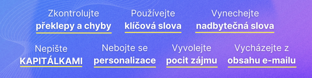 Předmět e-mailu - na co si dát pozor. 