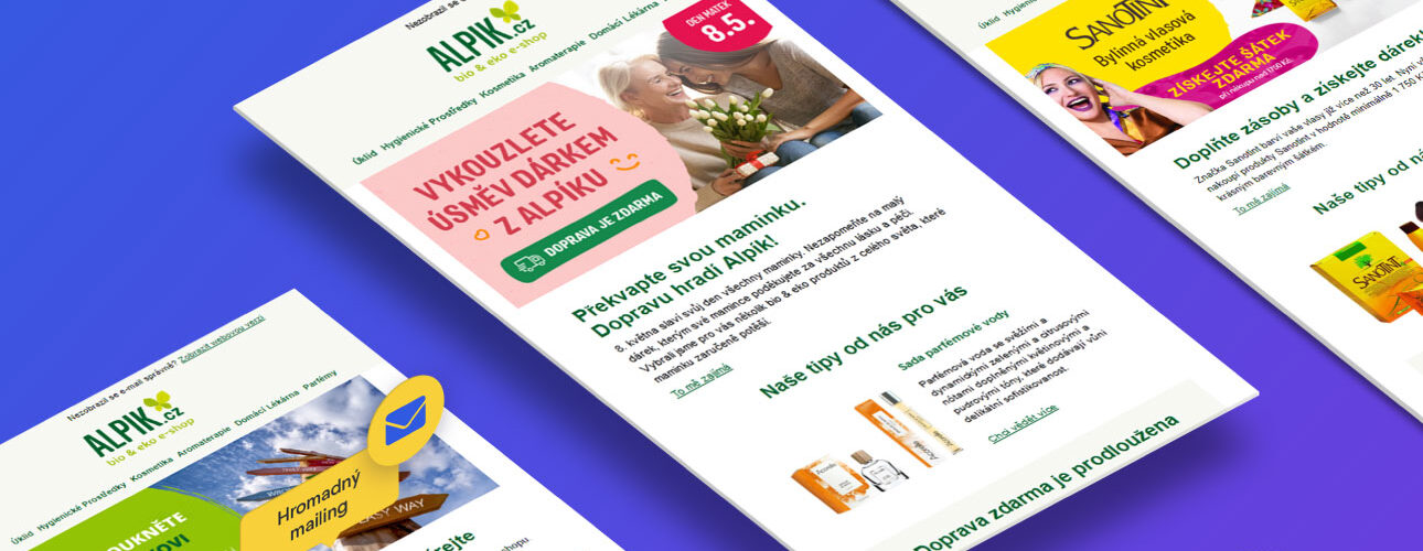 Pohled na tři šablony newsletteru od společnosti ALP ecology