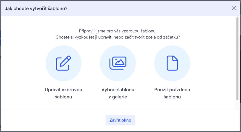 E-mail marketingové novinky v Boldem a úvodní průvodce pro vytvoření šablon.