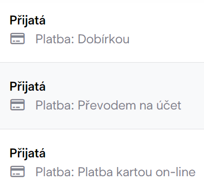Segmentace podle způsobu platby