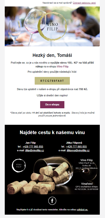 Reaktivační kampaň Víno Filip